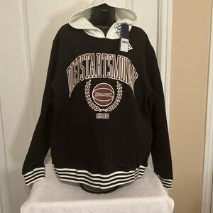 Spalding Black Sweatshirt with Maroon and White Design